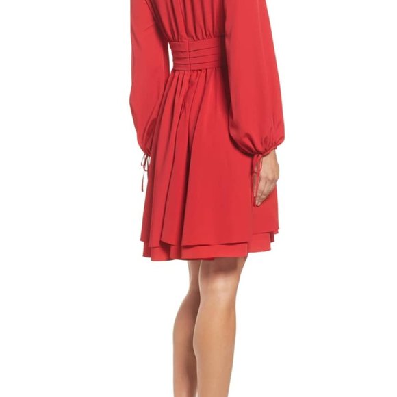 ELIZA J FLARE DRESS LONG SLEEVES RED SIZE 10 NWT - Picture 4 of 5